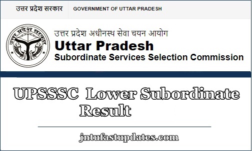 UPSSSC Lower Subordinate Result 2019