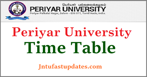 Periyar University Time Table 2019