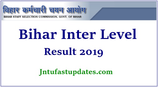 BSSC Bihar Inter Level Result 2019