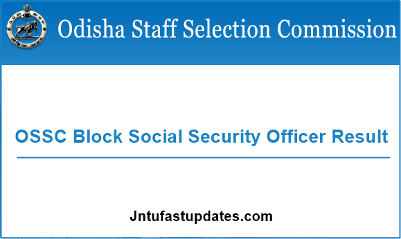 OSSC Block Social Security Officer Result 2019