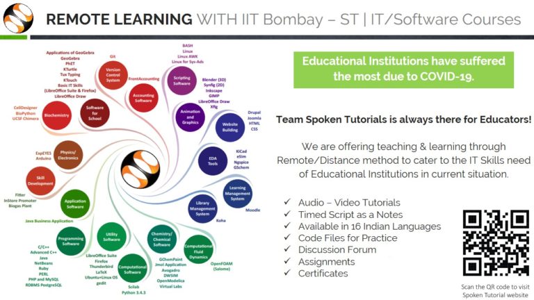 JNTUA Remote Learning through IIT Bombay – Spoken Tutorial