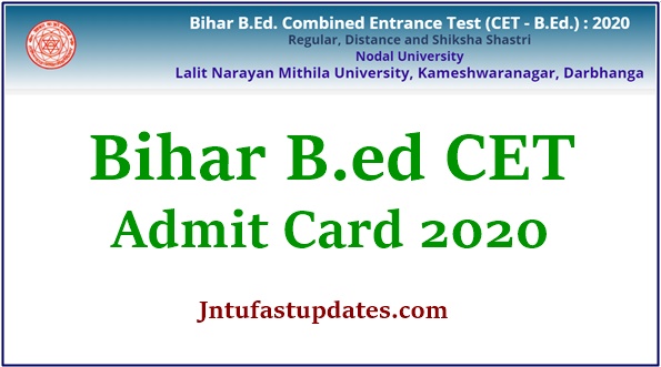 Bihar Bed cet Admit Card 2020