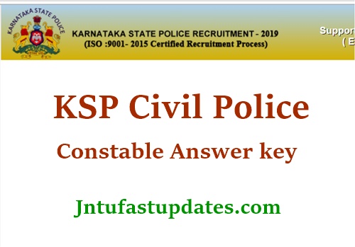 KSP Civil POlice Constable Answer Key 2020