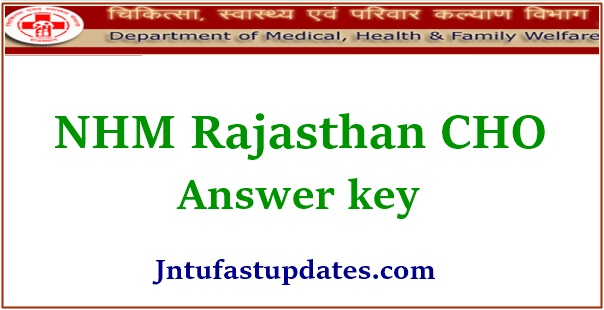 NHM Rajasthan CHO Answer Key 2020 (Available) – 10th Nov Question Paper Solutions, Cutoff Marks