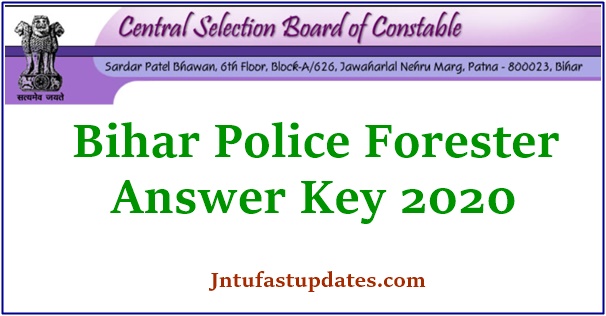 Bihar Police Forester Answer key 2020