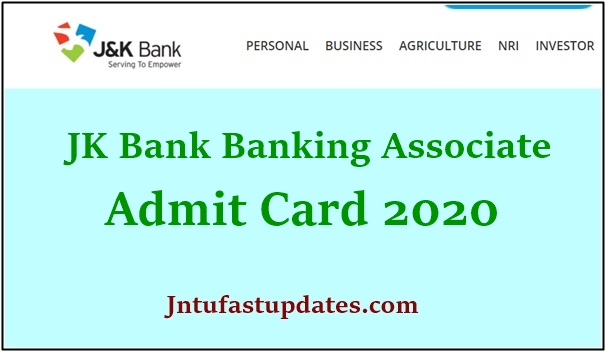JK Bank Banking Associate Admit Card 2020 (Released) – Download Call Letter/Hall ticket