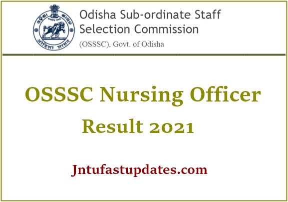 OSSSC Nursing Officer Result 2021