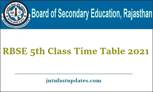 RBSE 5th Class Time Table 2022 | Download Rajasthan 5th Board Time Table