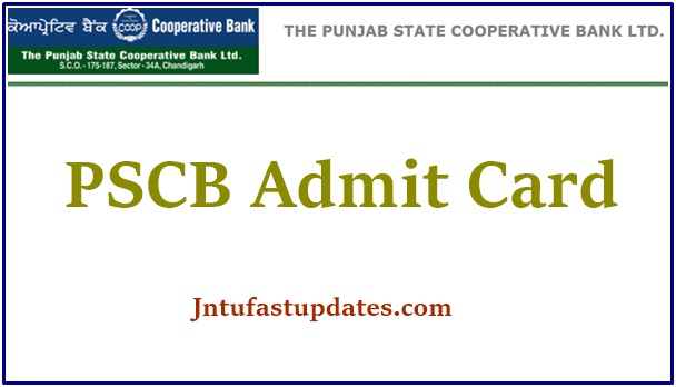 Punjab State Cooperative Bank Admit Card 2021