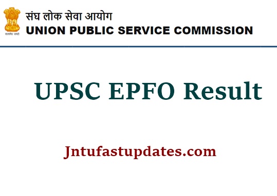 UPSC EPFO Result 2021