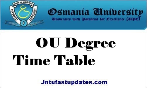 OU Degree 2nd 4th 6th Sem Time Tables 2022 June/July (OUT) For BA B.Com B.SC BBA BSW Download
