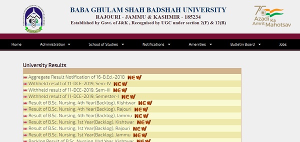BGSBU Result 2022 (Available) – Check UG PG Results, Marksheet @ bgsbu.ac.in