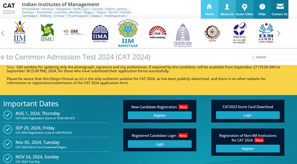 CAT Admit Card 2024 Available