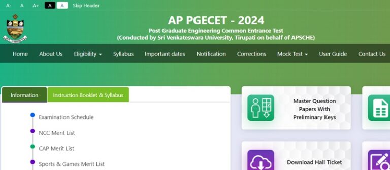AP PGECET Results 2024 Manabadi, Download PGECET Rank Card